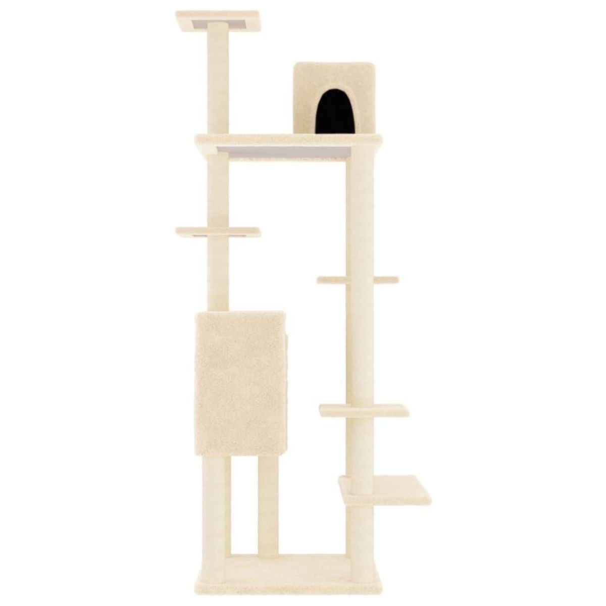 VIDAXL Arbre a chat avec griffoirs en sisal Creme 154 cm