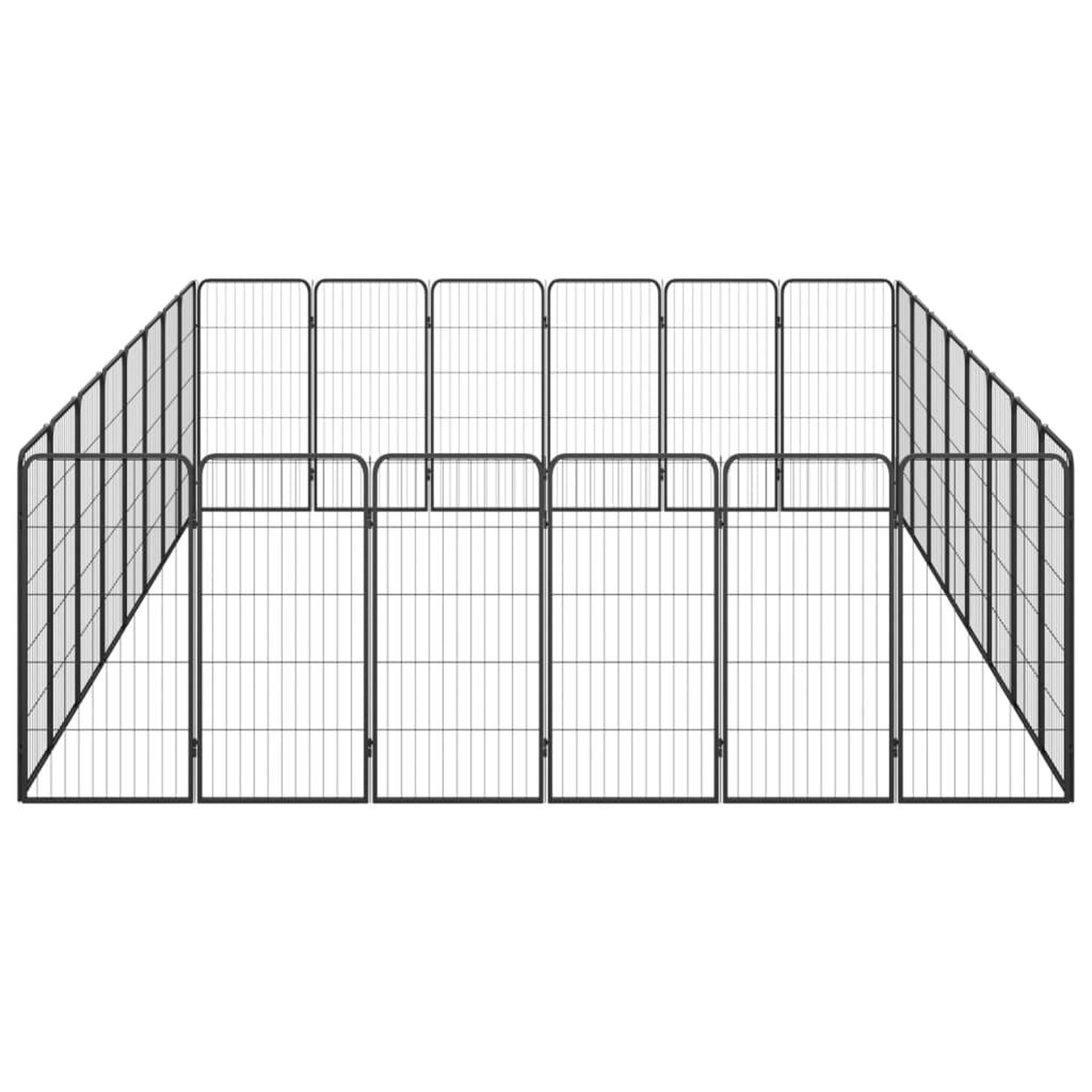 Voir la diapositive 4 : VIDAXL Parc pour chien 28panneaux Noir 50x100cm Acier enduit de poudre