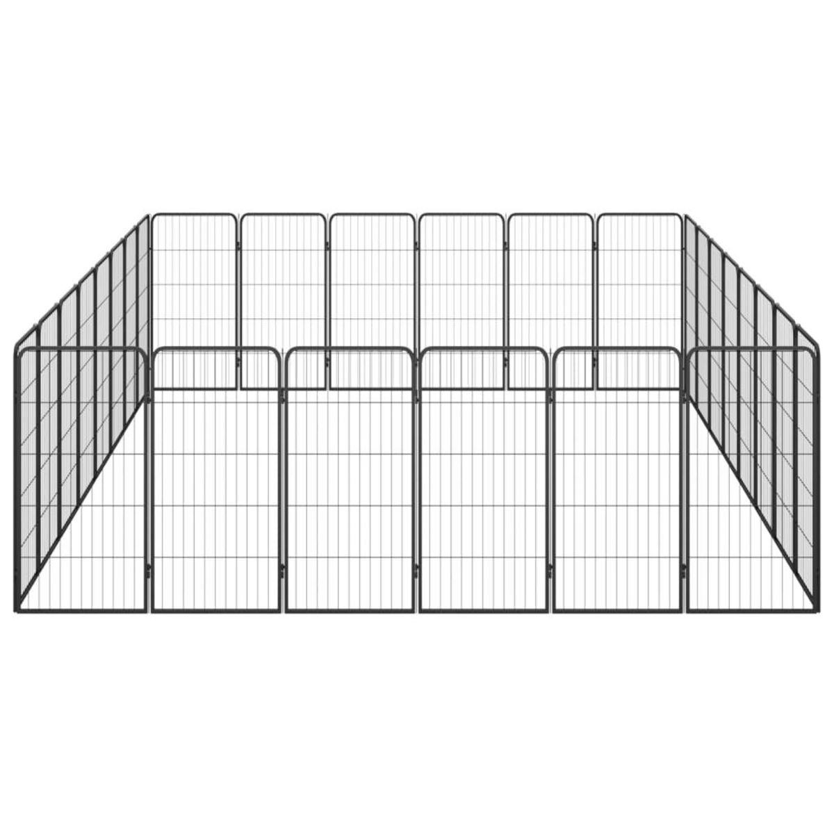 VIDAXL Parc pour chien 28panneaux Noir 50x100cm Acier enduit de poudre