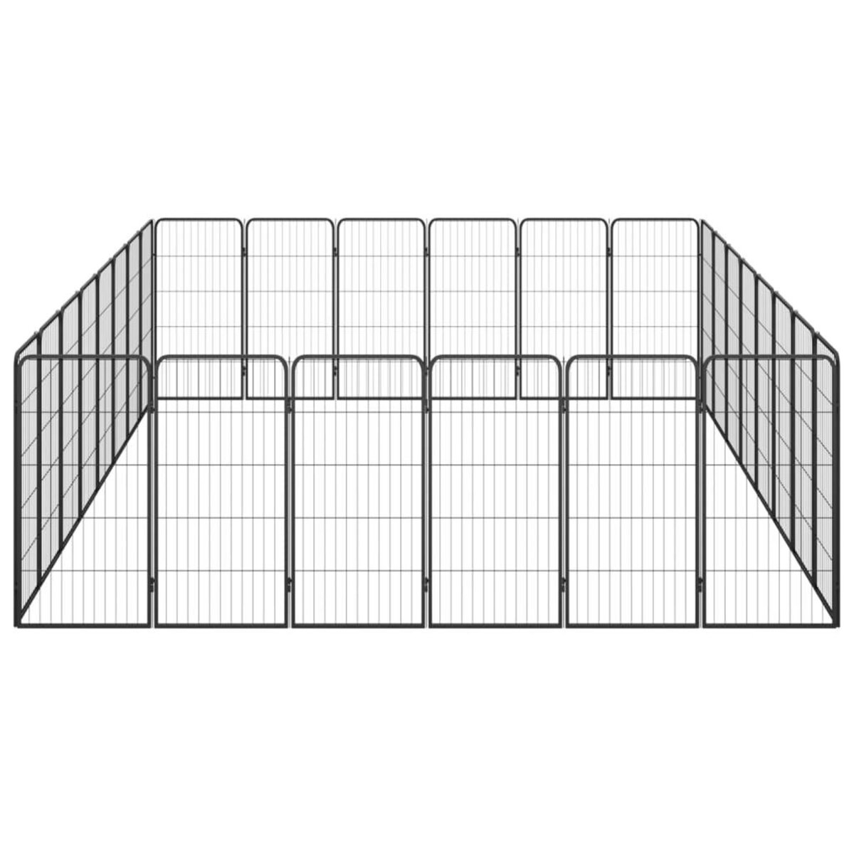 VIDAXL Parc pour chien 28panneaux Noir 50x100cm Acier enduit de poudre