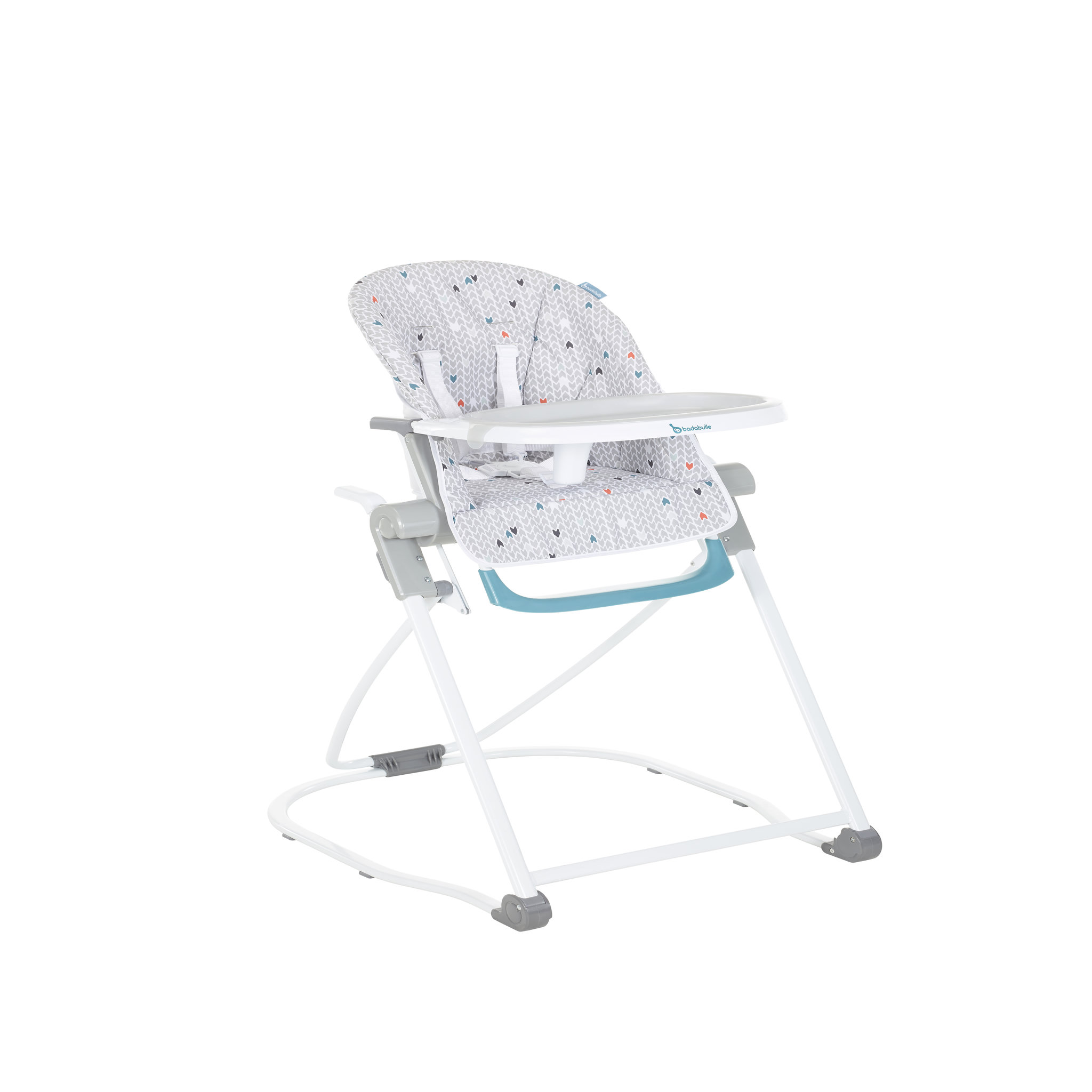 Voir la diapositive 3 : BADABULLE Chaise haute compacte chevrons grise 