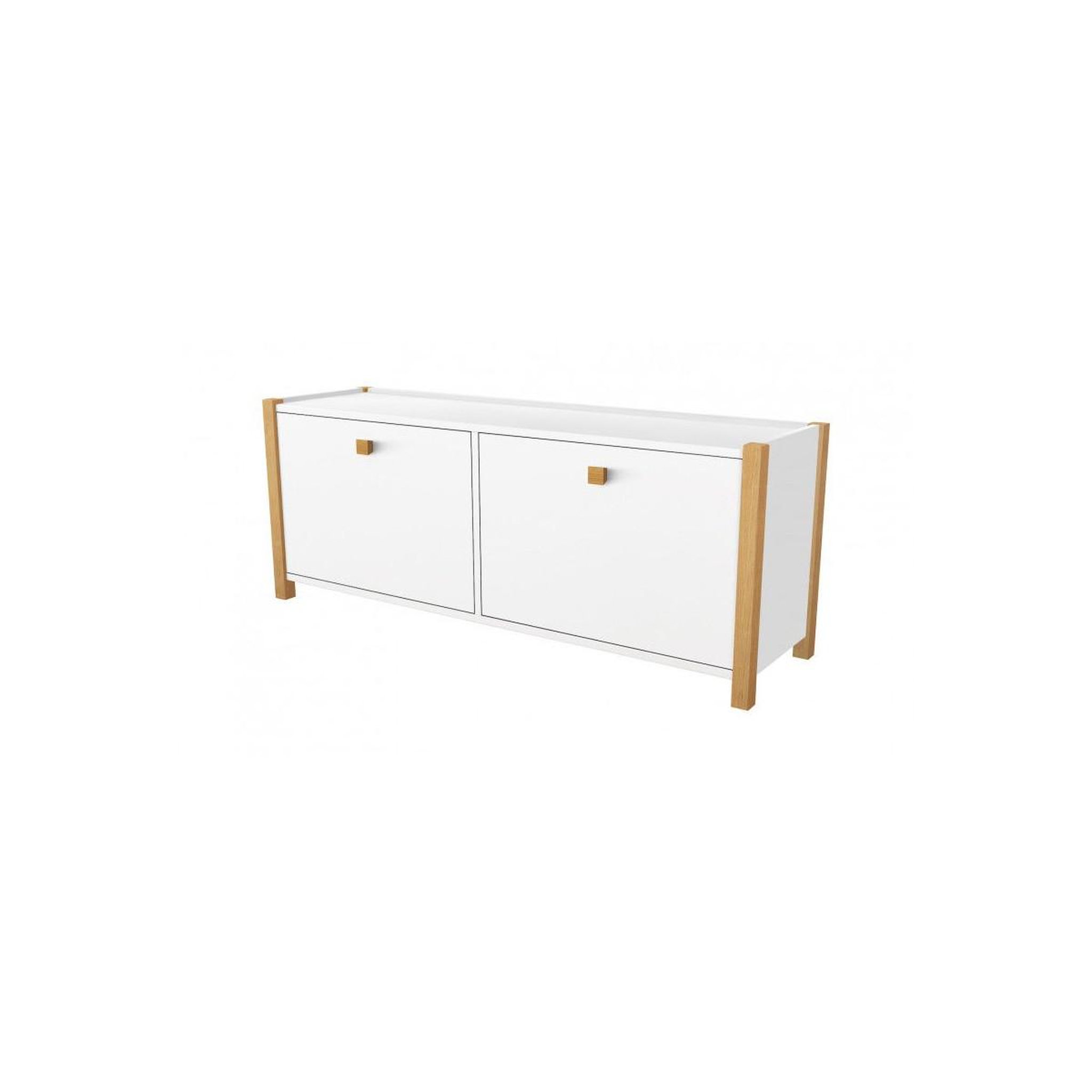 Voir la diapositive 2 : Paris Prix Meuble à chaussures 2 compartiments  hannover  125cm blanc