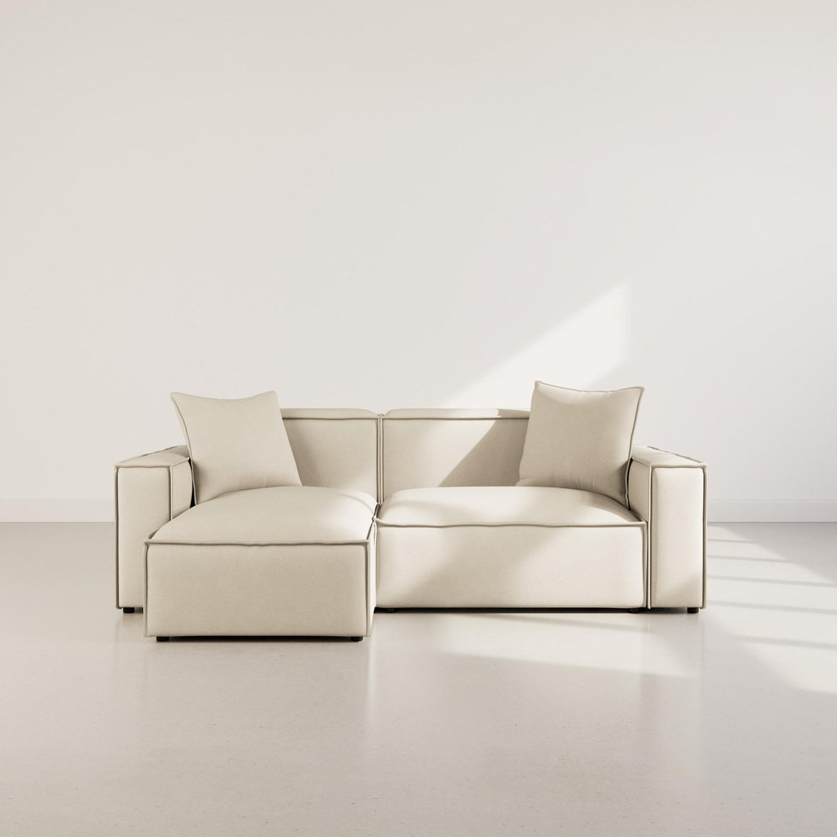 BEST MOBILIER Atlas - canapé d'angle réversible 4 places en velours texturé