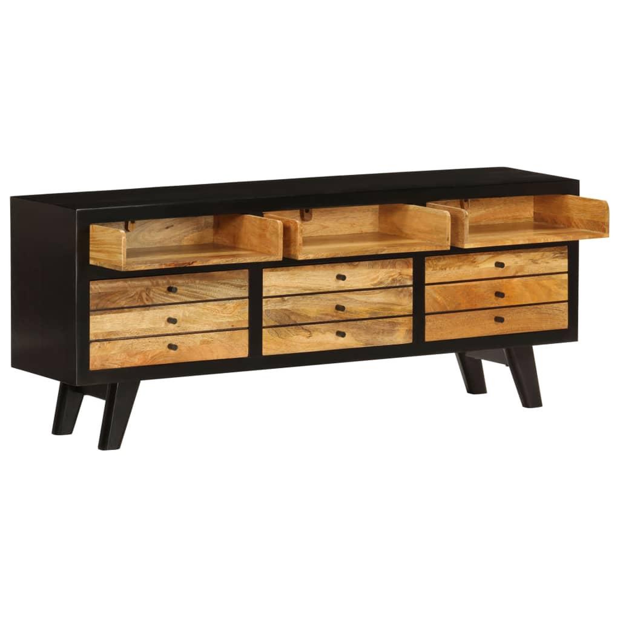 Voir la diapositive 4 : VIDAXL Meuble TV Bois de manguier massif 120x30x50 cm