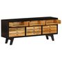 Voir la diapositive 4 : VIDAXL Meuble TV Bois de manguier massif 120x30x50 cm