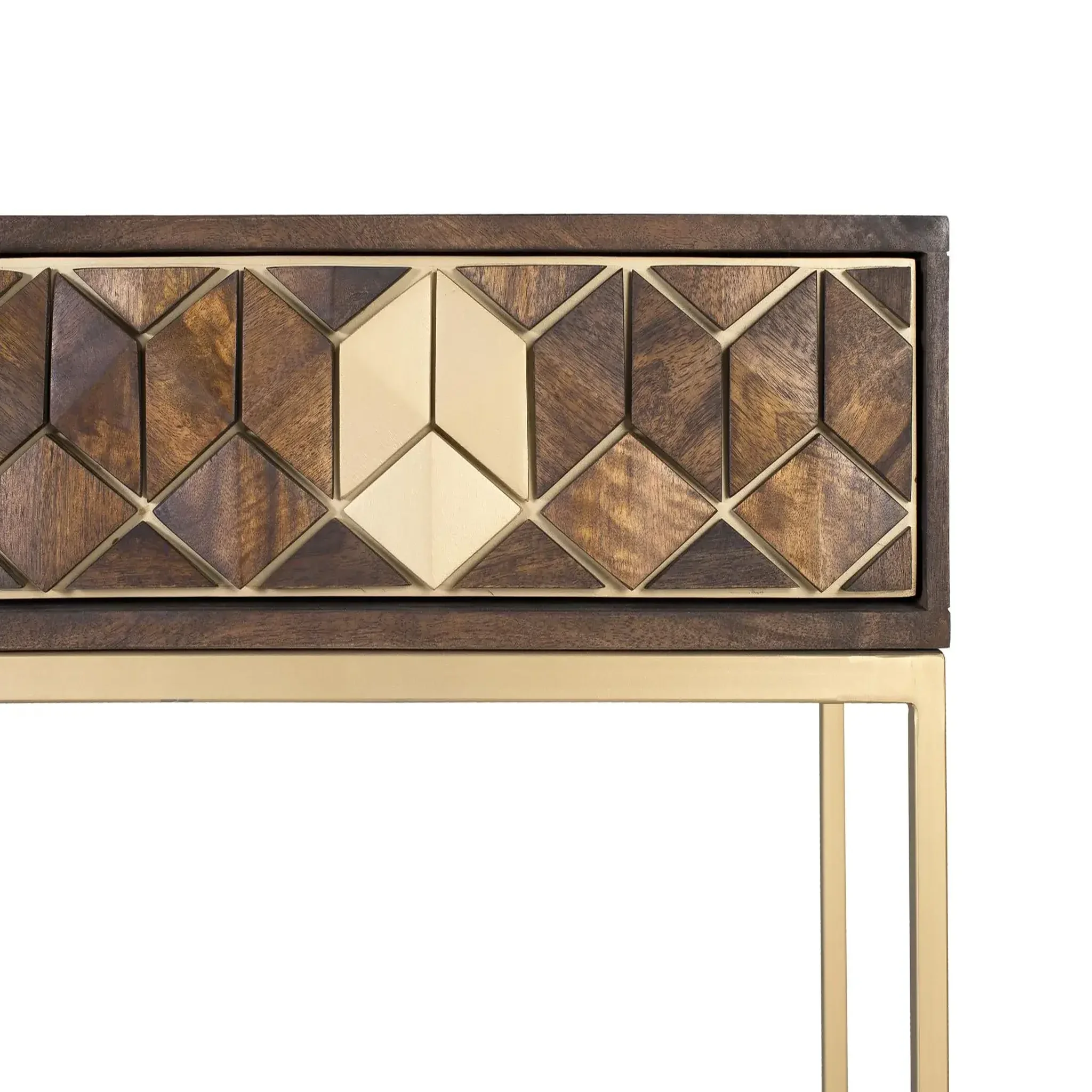 Voir la diapositive 3 : GINER Y COLOMER SL Console en bois de manguier 122 cm style rustique moderne