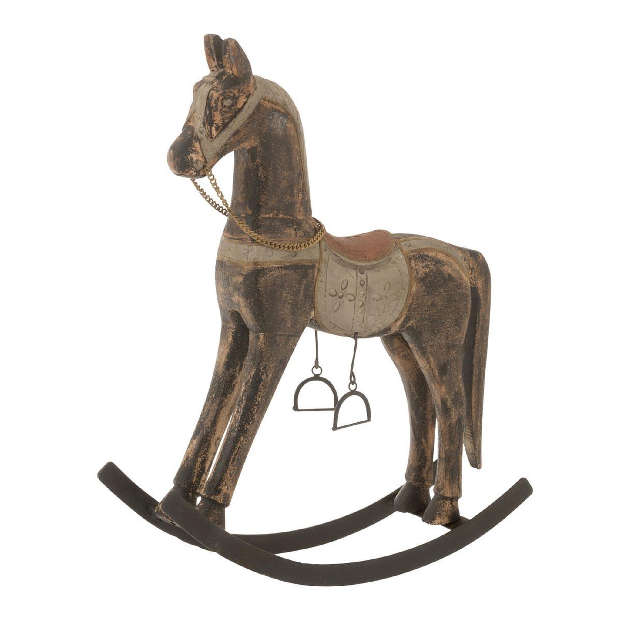 J-LINE Cheval à bascule en bois  jerrod  49cm multicolore