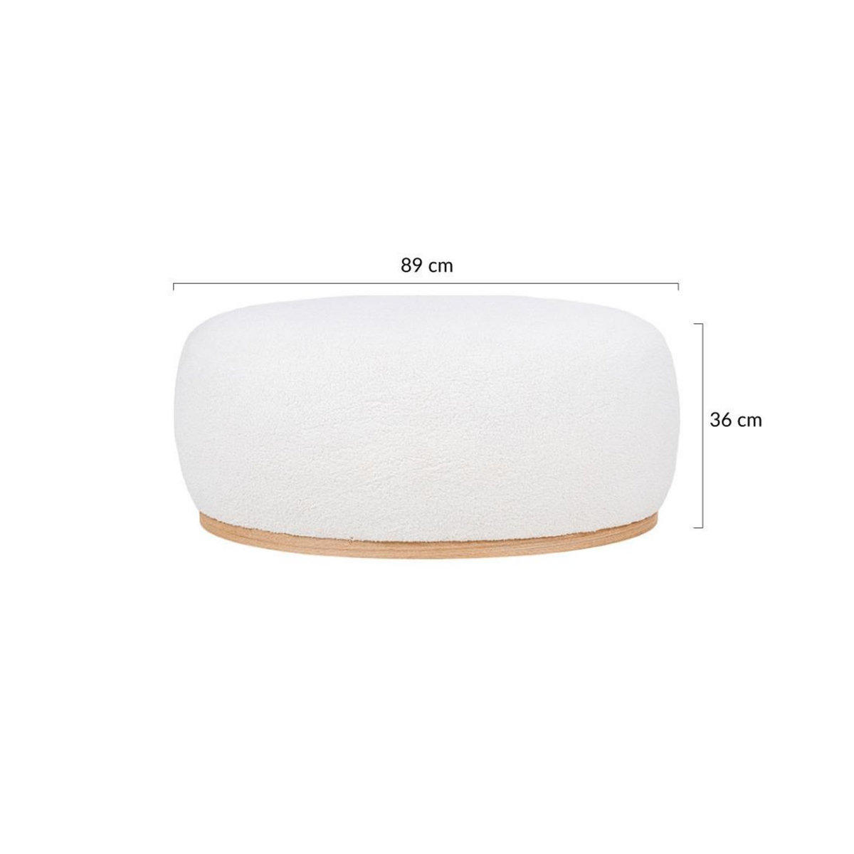 LISA DESIGN Amy - pouf - en tissu bouclette