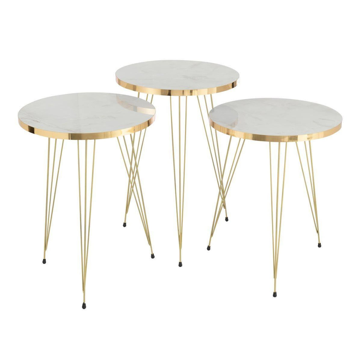 Paris Prix Lot de 3 Tables d'Appoint  Lottie  56cm Blanc