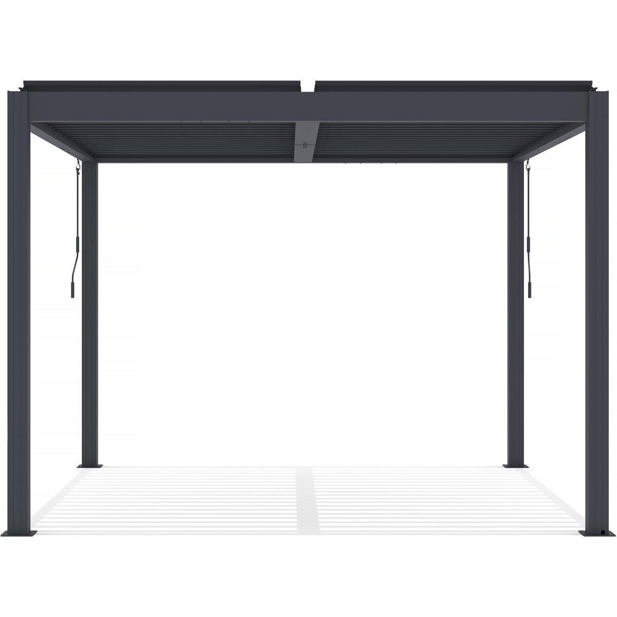 Habitat et Jardin Pergola bioclimatique avec led en aluminium  Windsor premium  3 x 3 - Gris