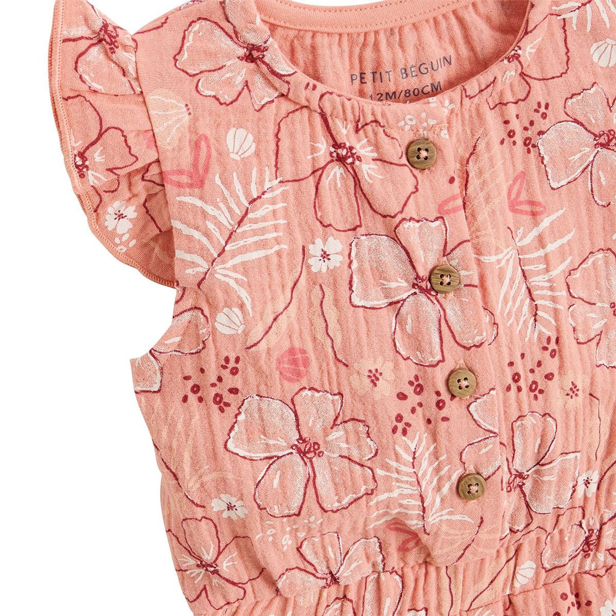 Petit Béguin Combishort bébé en gaze de coton Santa Giulia