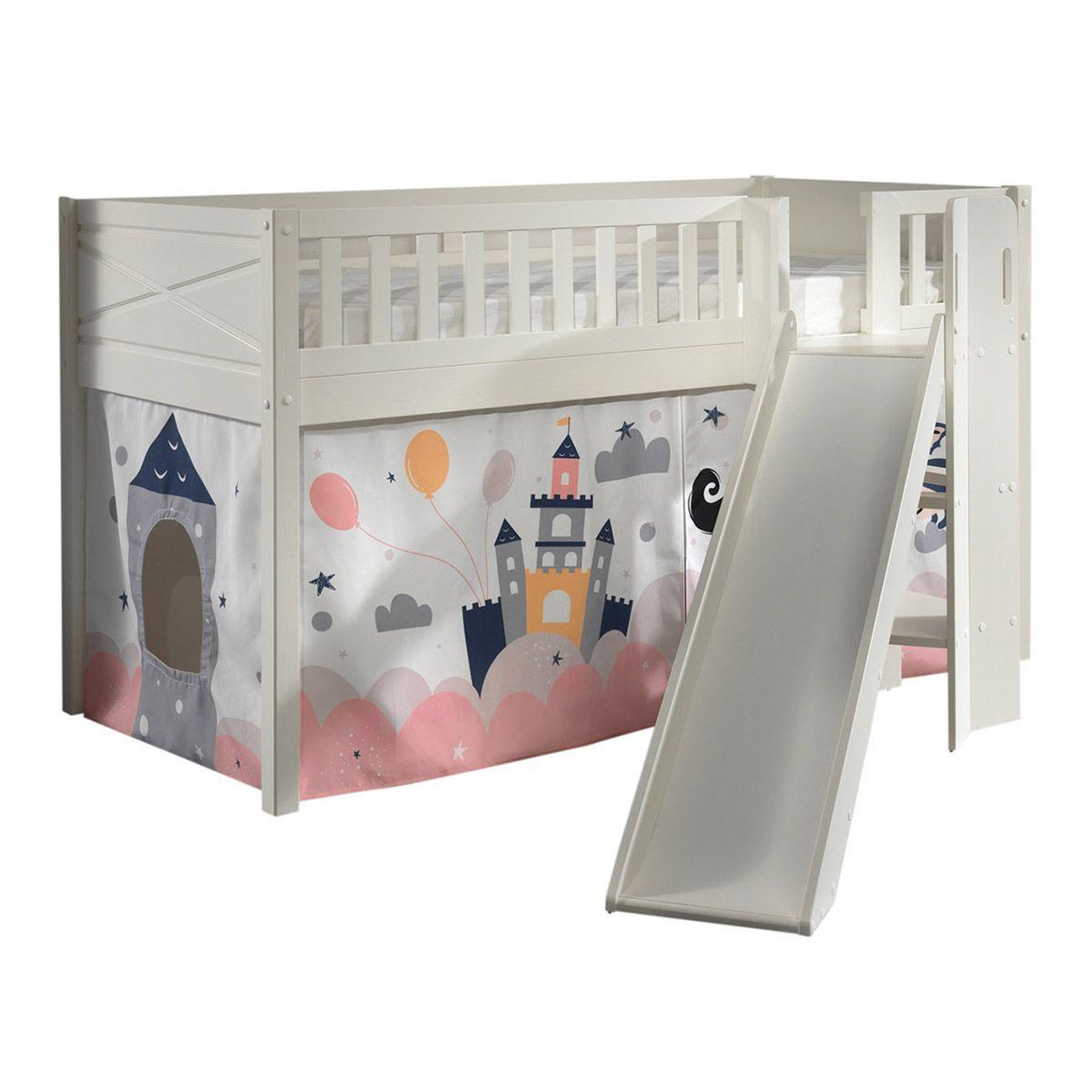 Paris Prix Lit enfant toboggan & tente  scott princesse sophie  90x200cm blanc