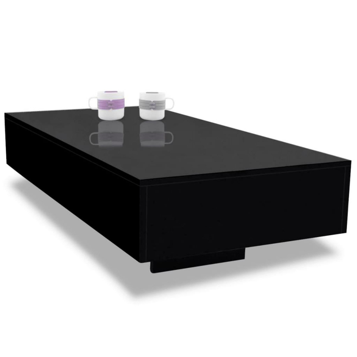VIDAXL Table basse noir brillant