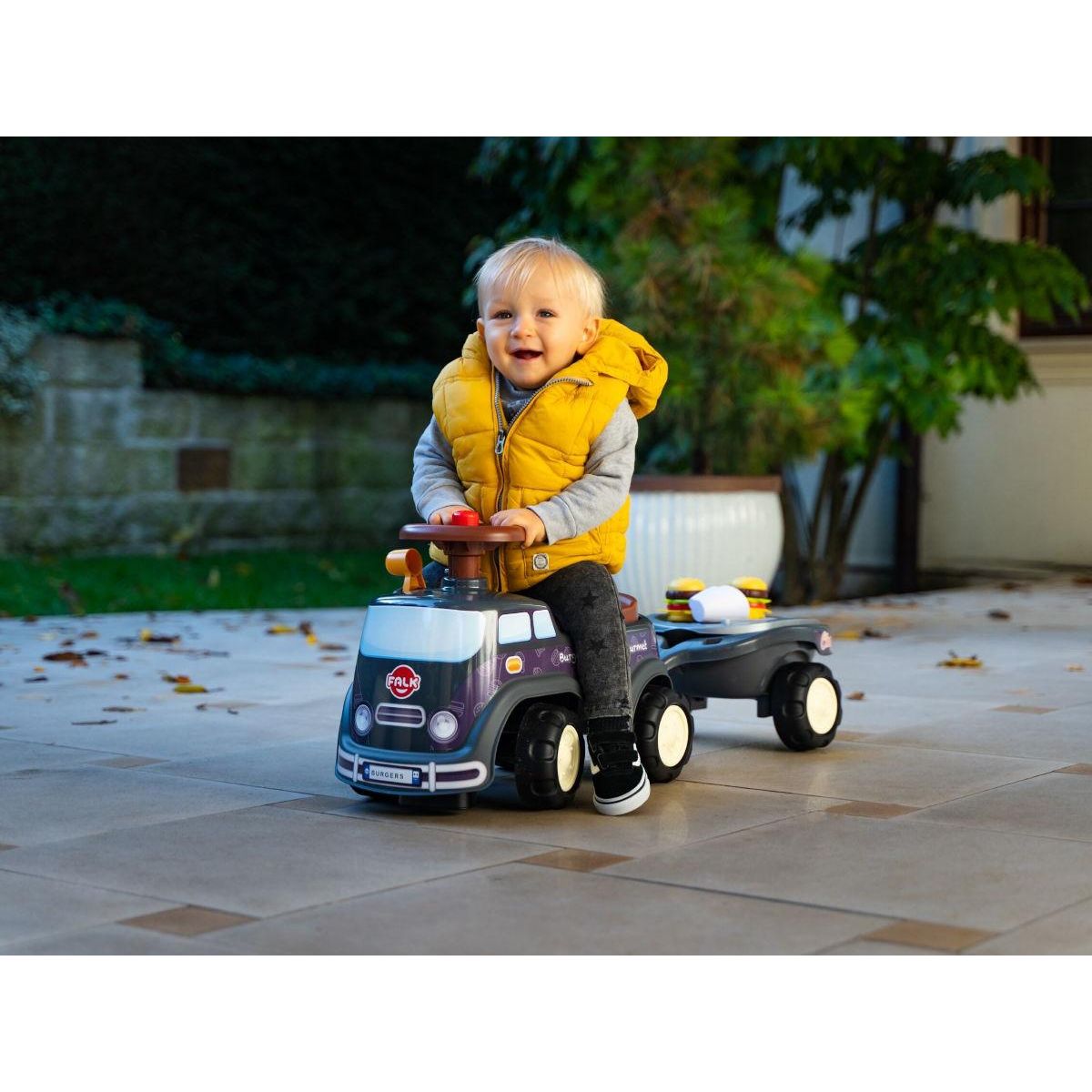 FALK Porteur enfant Food Truck avec remorque 1 à 3 ans - Falk