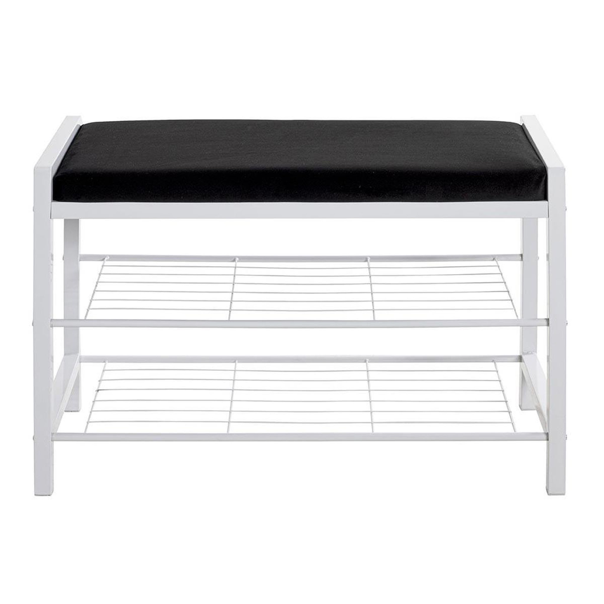 Voir la diapositive 2 : Paris Prix Banc rangement à chaussures  elia  75cm blanc & noir