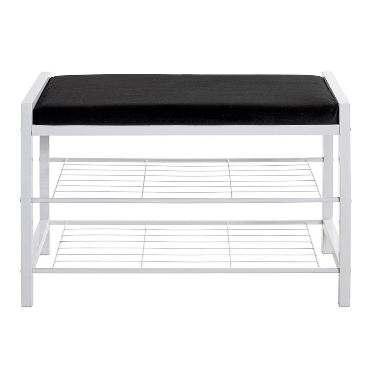 Paris Prix Banc Rangement à Chaussures  Elia  75cm Blanc & Noir