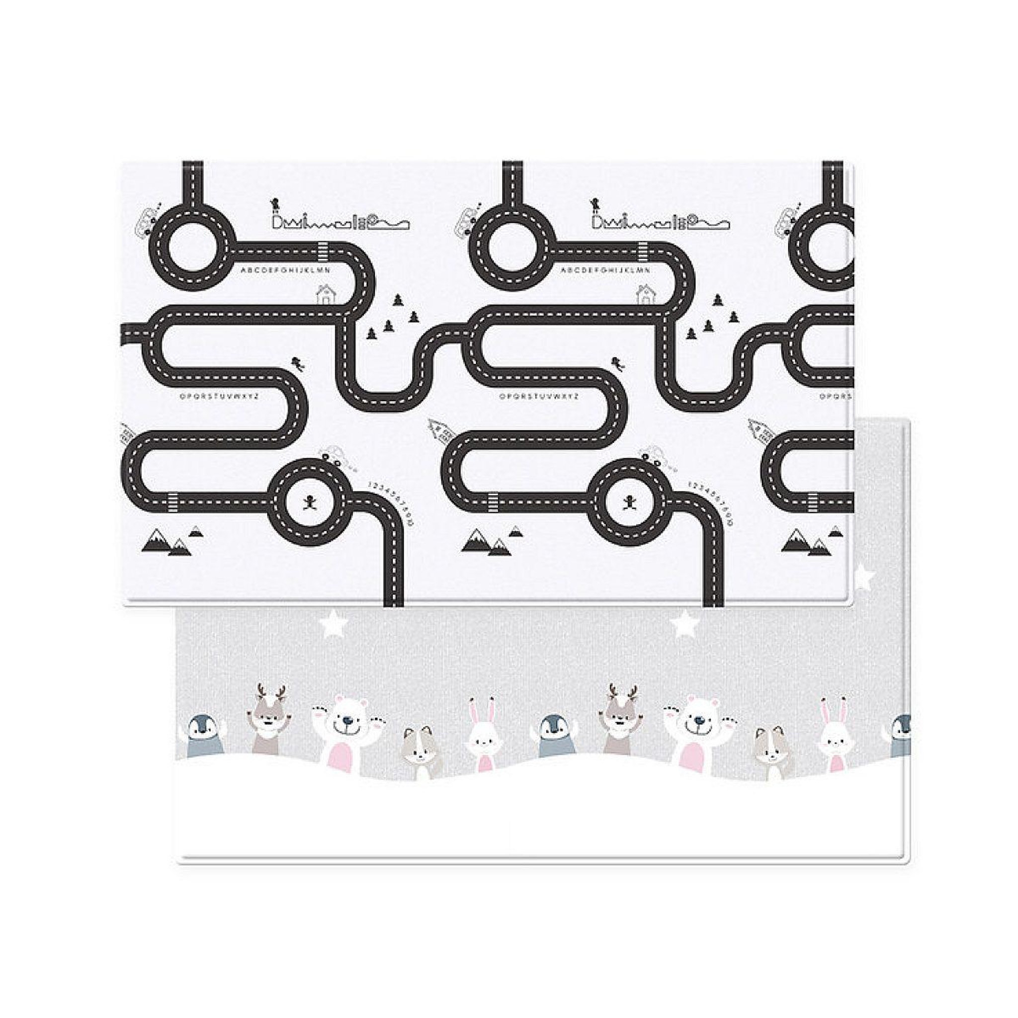 DWINGULER Tapis d'éveil road trip gris