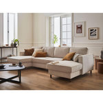 LISA DESIGN Jake - canapé panoramique en u - 7 places - convertible avec coffre - en velours côtelé. Coloris disponibles : Gris, Vert, Orange, Bleu, Beige