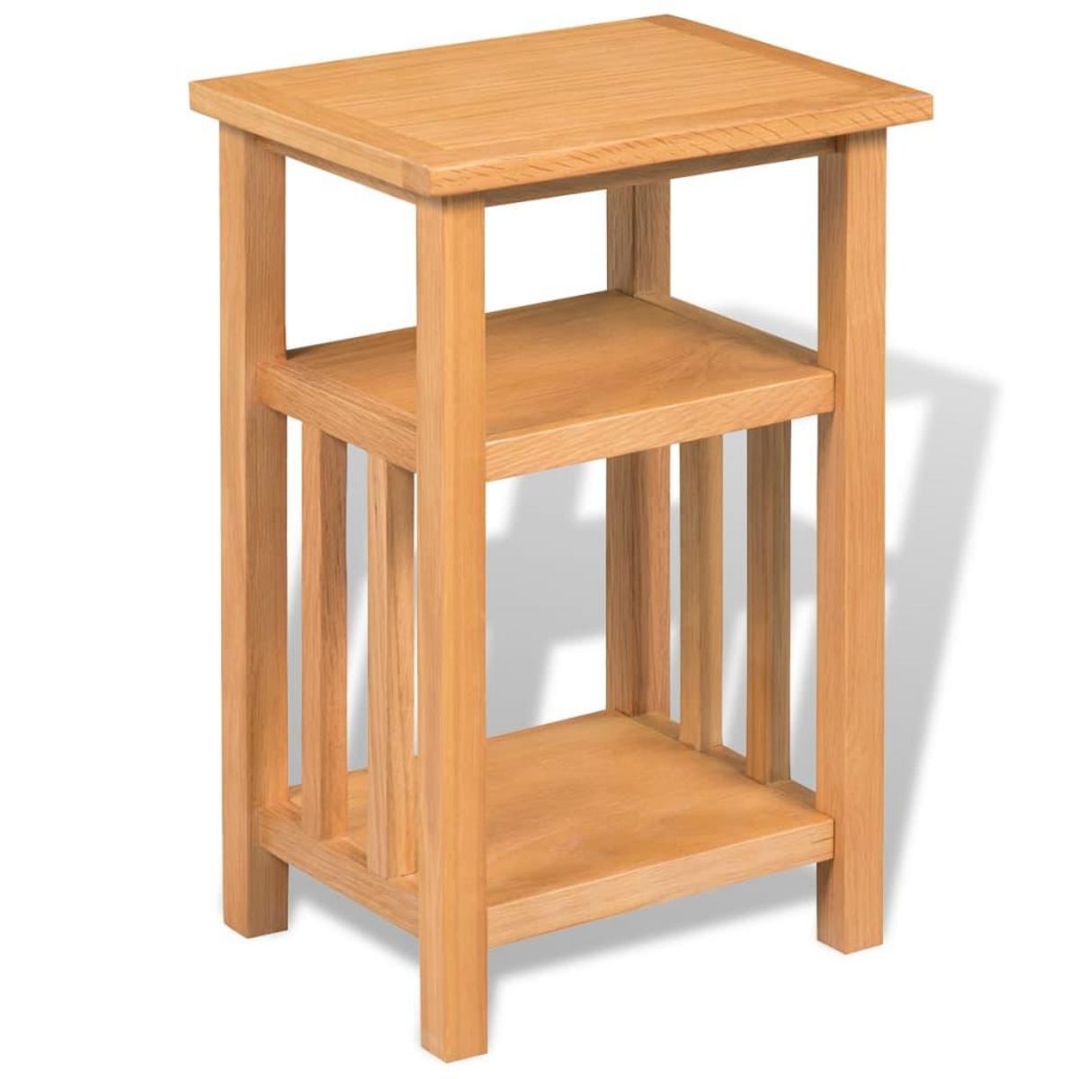 VIDAXL Table d'appoint avec etagere a revues Chene massif 27x35x55 cm