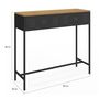 Voir la diapositive 5 : ID MARKET Console 1 tiroir ESTER métal noir plateau bois design industriel