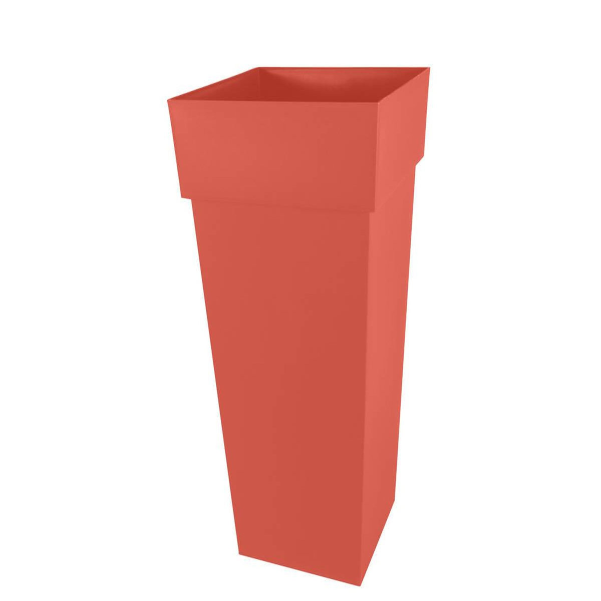 Eda Pot de fleur carré Toscane 43 x H.80 cm - Orange terre battue - Eda