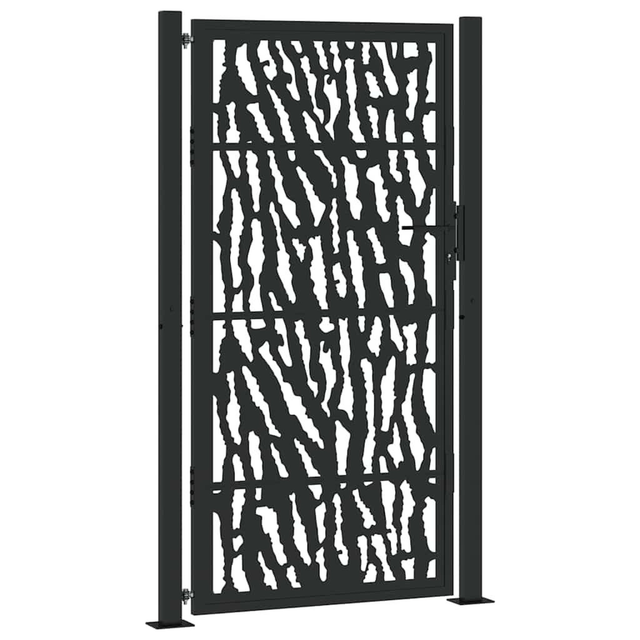 Voir la diapositive 2 : VIDAXL Portail de jardin noir 105x180 cm acier conception de traces