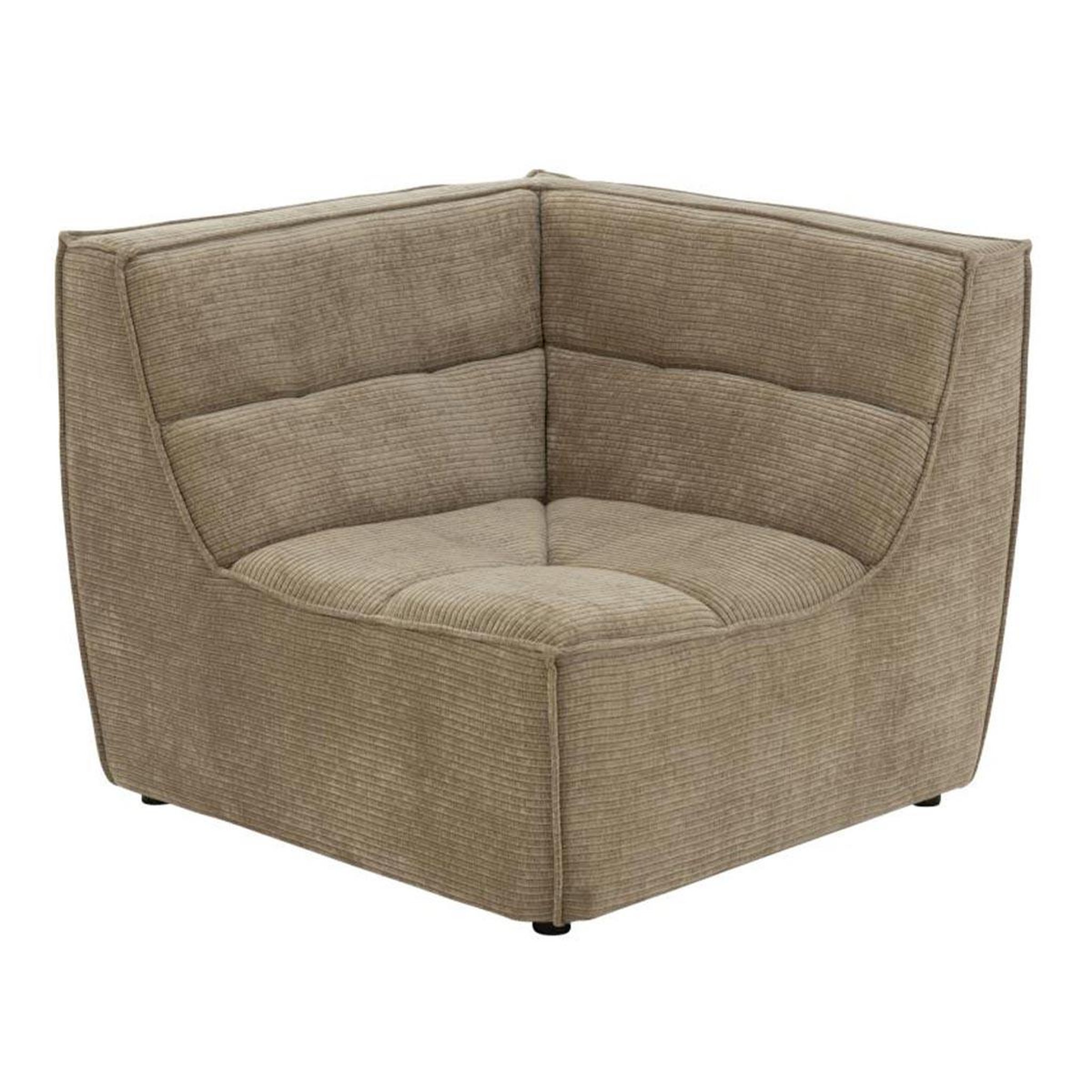 J-LINE Module canapé d'angle matelassé  grid  98cm taupe foncé