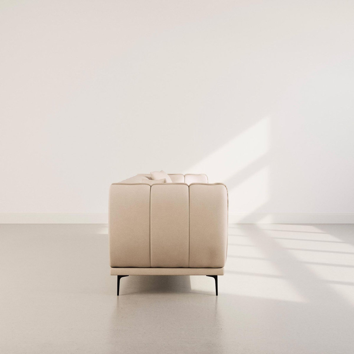 BEST MOBILIER Arsene - canapé droit 3 places en velours texturé