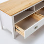 Voir la diapositive 4 : VS VENTA-STOCK Meuble TV Bora Bora 3 tiroirs, Fabriqué en Bois de pin Massif, Blanc, 158 cm