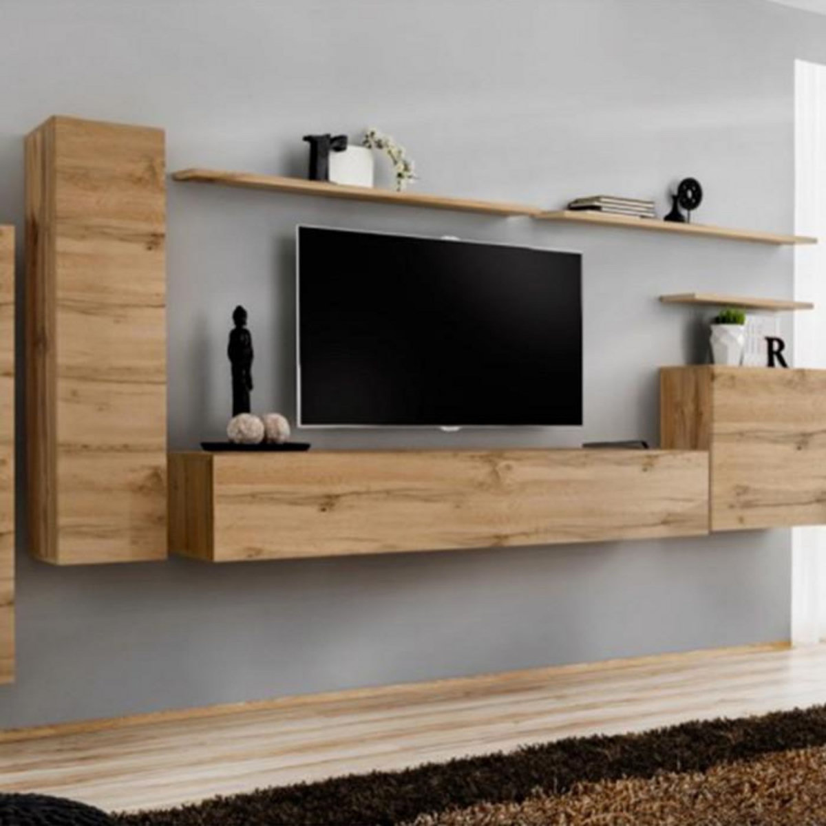 Paris Prix Meuble TV Mural Design  Switch I  330cm Naturel