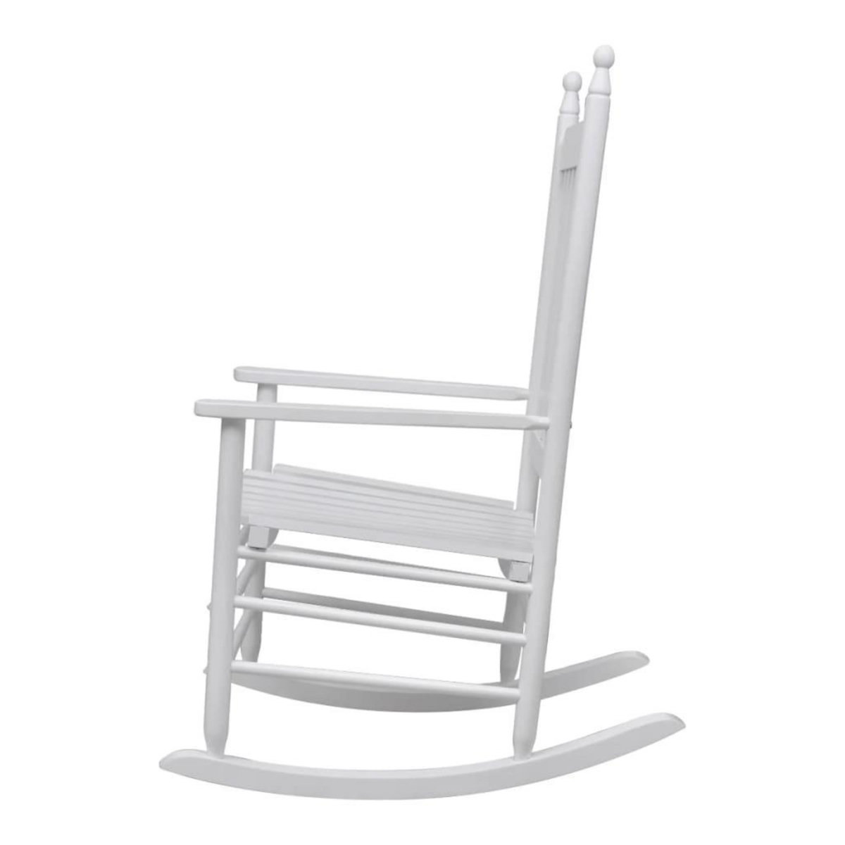 VIDAXL Chaise a bascule avec siege incurve Blanc Bois