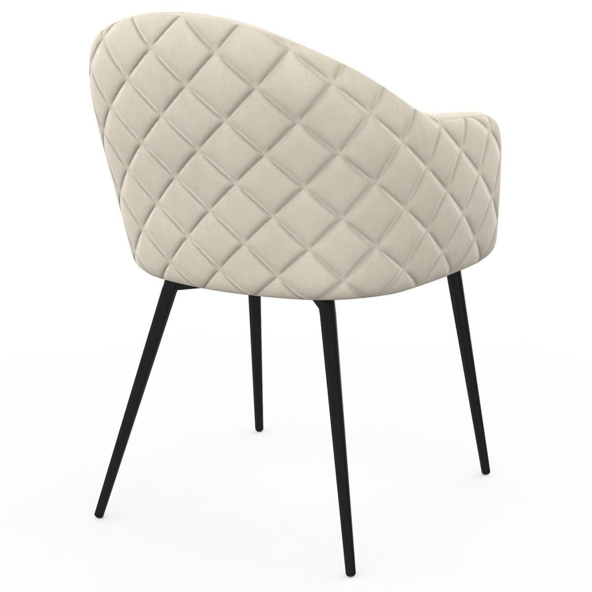 Voir la diapositive 4 : ID MARKET Lot de 2 chaises de salle à manger, fauteuils de table moly en velours gaufré beige