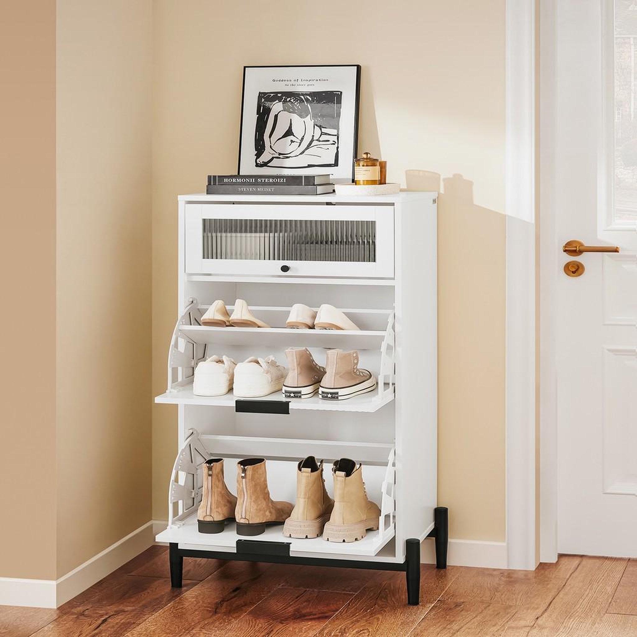 Voir la diapositive 2 : SOBUY SoBuy - Buffet Bas à un tiroir - Blanc - 59x40x115cm - Moderne - FSB95-W