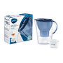 Voir la diapositive 1 : BRITA Carafe filtrante Marella bleue + 1 filtre MAXTRA+ inclus         