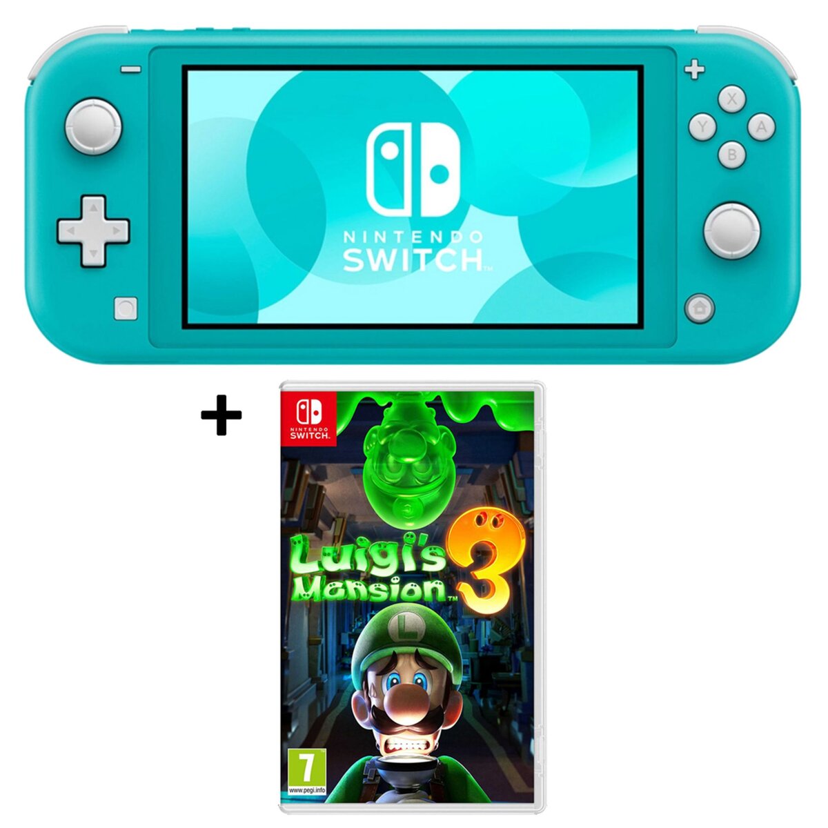 Console Nintendo Switch Lite Turquoise + Luigi's Mansion 3