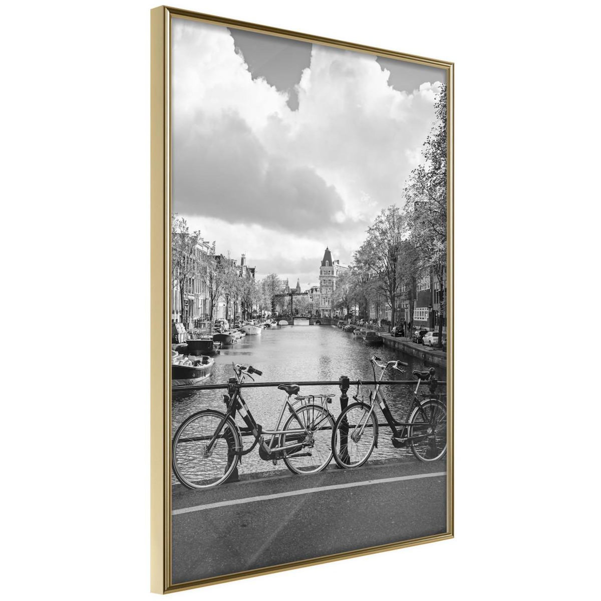 Paris Prix Affiche Murale Encadrée  Bicycles Against Canal