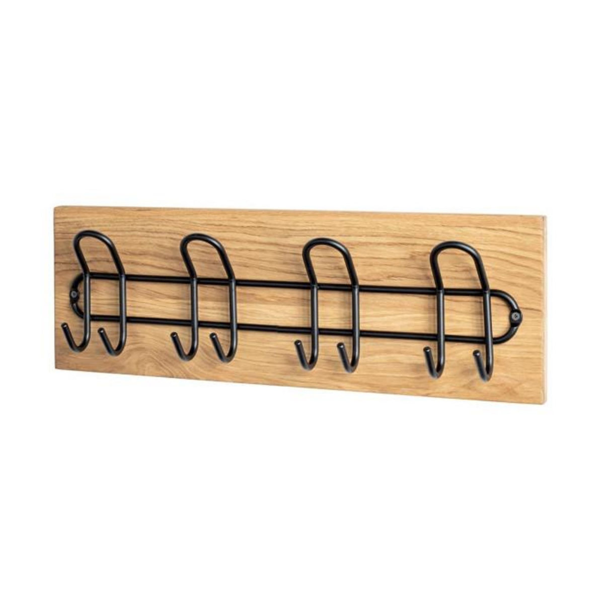 Paris Prix Patère Murale 8 Crochets  Navi  60cm Chêne & Noir