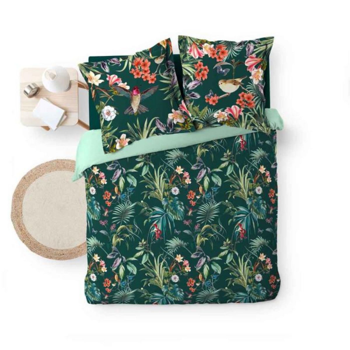 Paris Prix Parure de Lit 3 Pièces  Féerie  240x220cm Vert