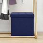 Voir la diapositive 1 : VIDAXL Tabouret de rangement pliable Bleu Faux lin
