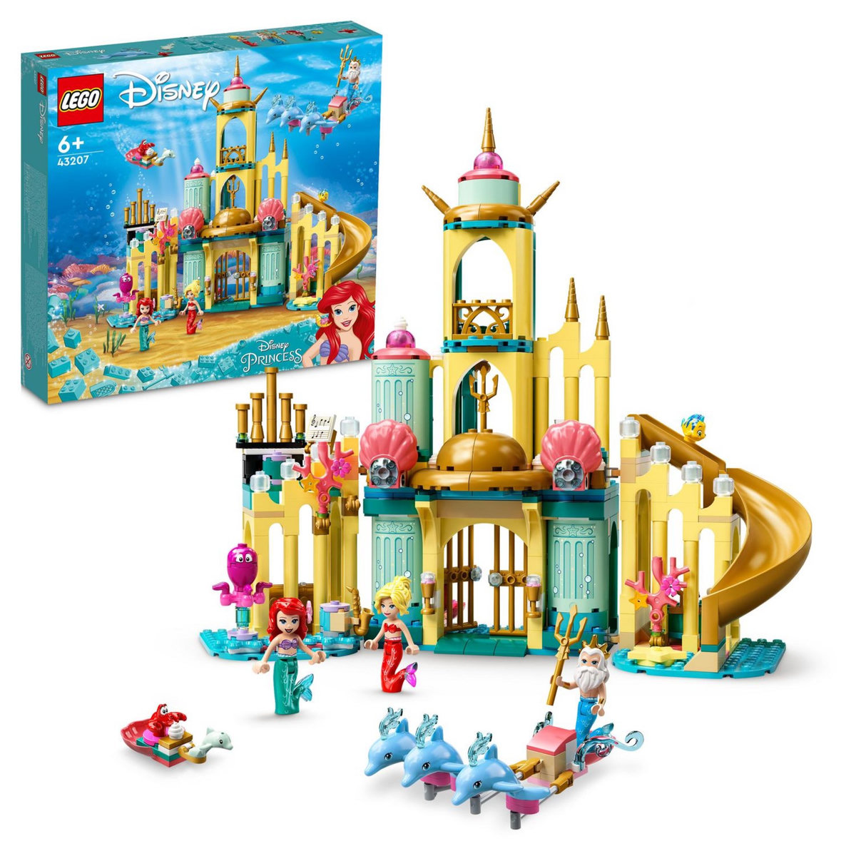 LEGO Disney Princesse 43207 Le Palais Sous-Marin d&rsquo;Ariel, Jouet Château