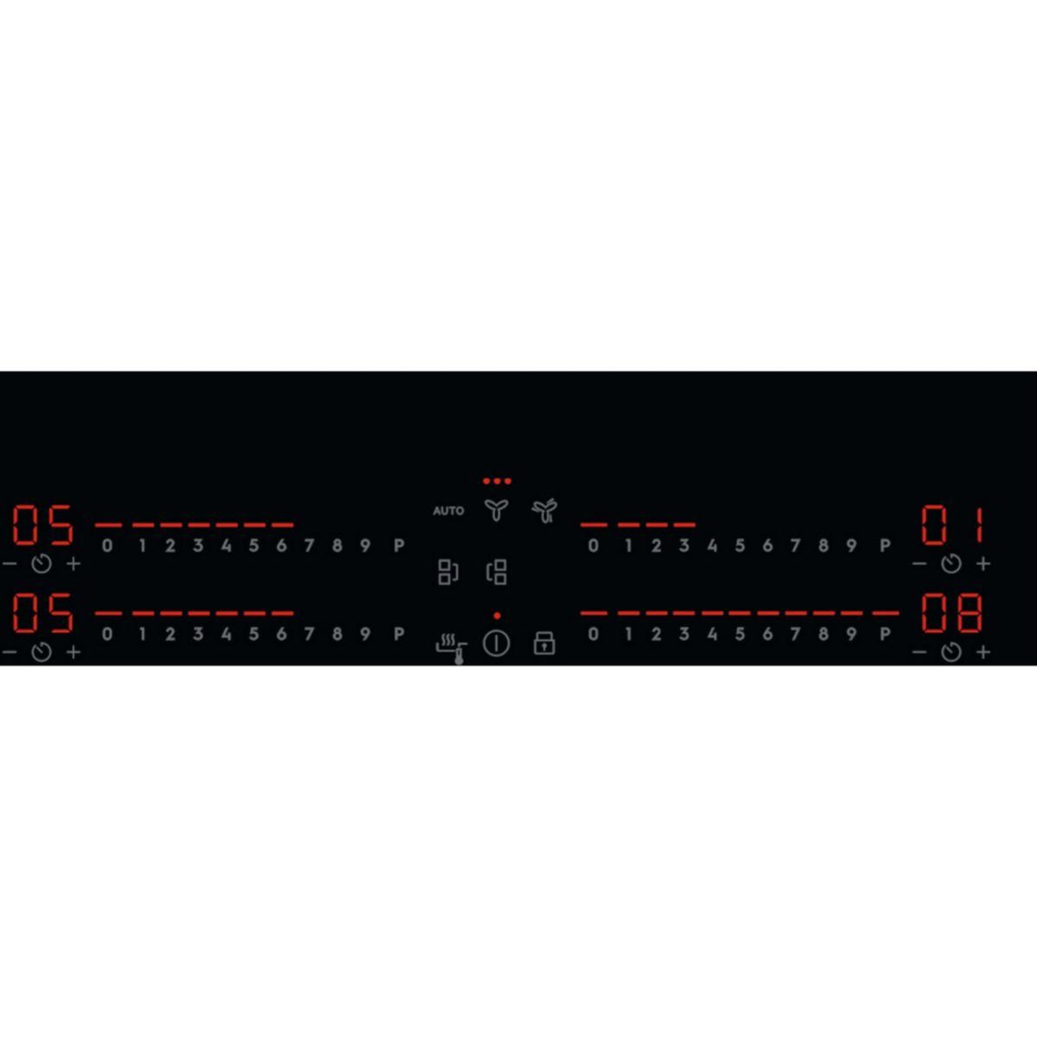 Voir la diapositive 2 : ELECTROLUX Plaque induction aspirante kcc84440 - hotte centrale intégrée 80cm