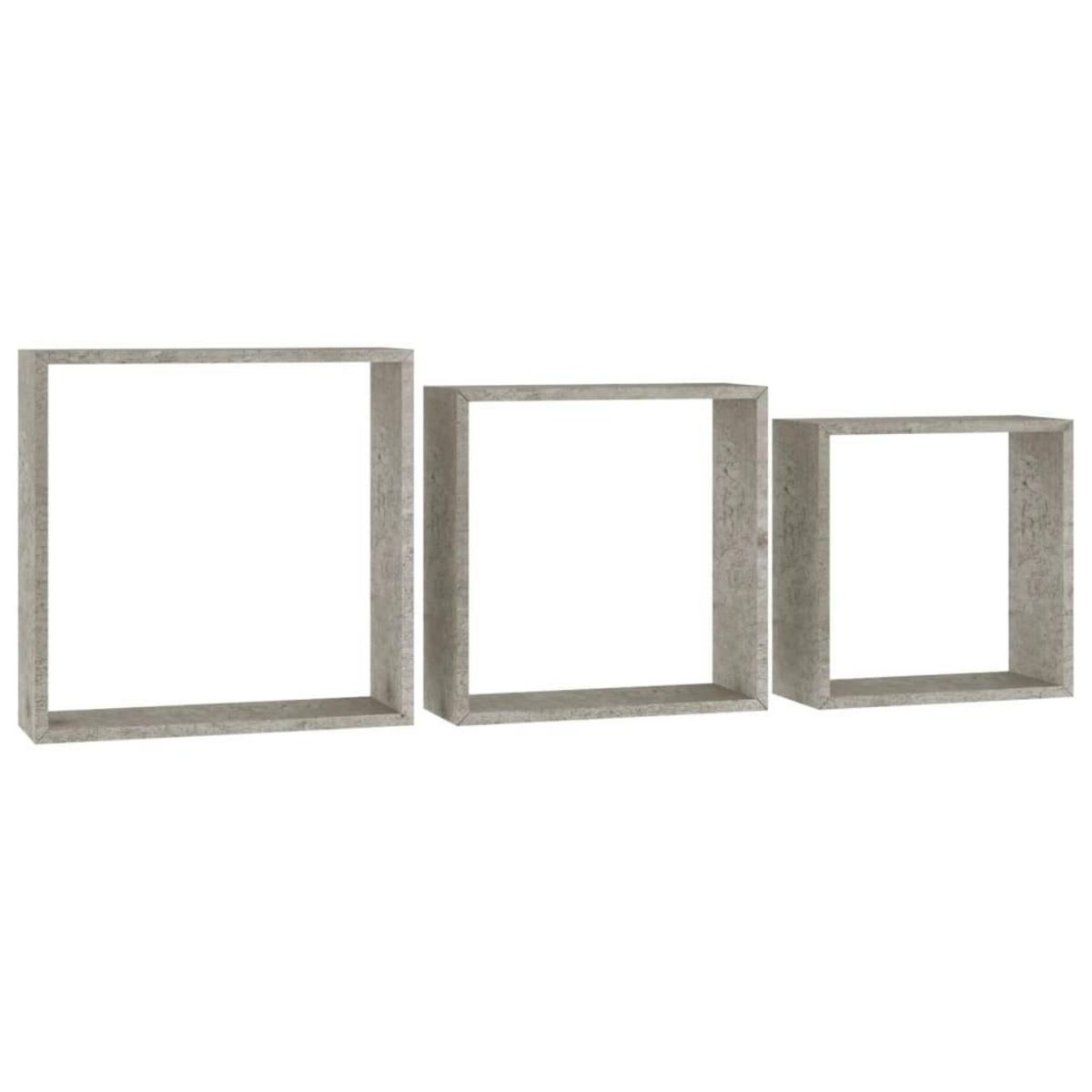 VIDAXL Etageres murales sous forme de cube 3 pcs Gris beton