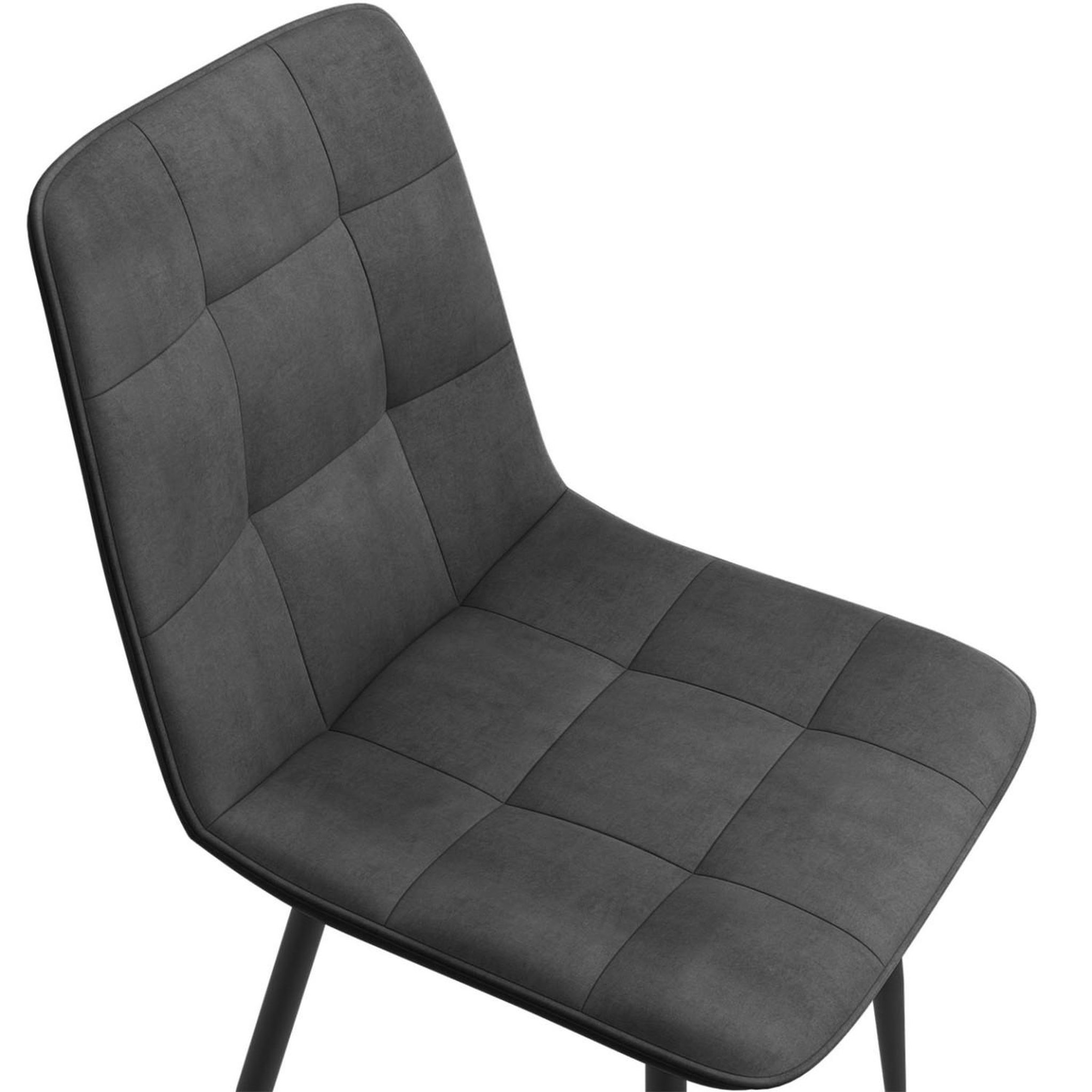 Voir la diapositive 6 : ID MARKET Lot de 6 chaises mila en velours mix color vert x2, gris foncé x2, gris clair, jaune