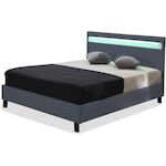 Habitat et Jardin Lit  avec LED  Maria  - 140 x 190 cm - Gris