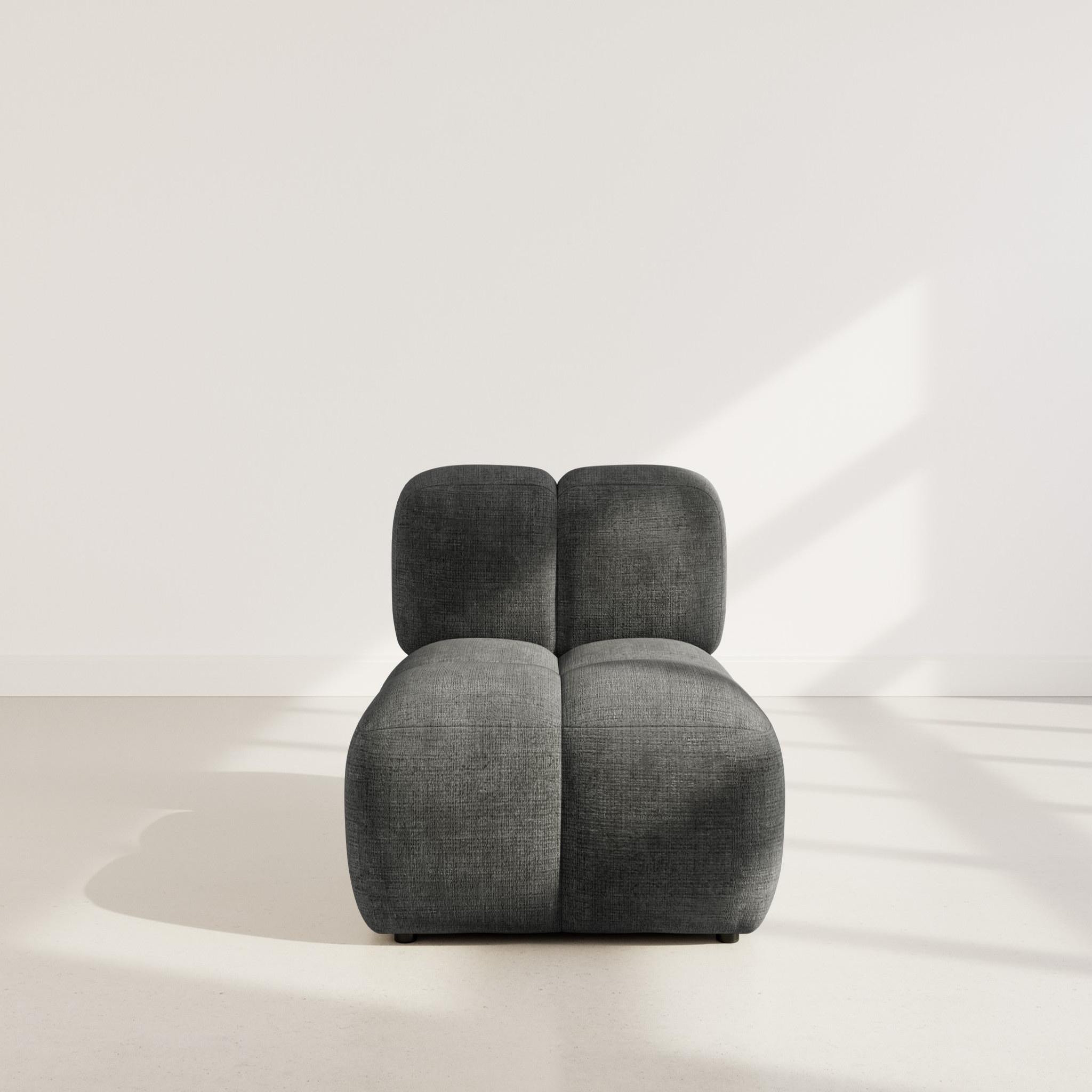 Voir la diapositive 2 : LISA DESIGN Grace - module d'assise en velours texturé