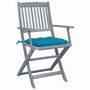 Voir la diapositive 2 : VIDAXL Chaises pliables d'exterieur lot de 2 et coussins Bois d'acacia