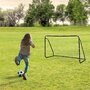 Voir la diapositive 2 : HOMCOM But de football - cage de foot - but futsal dim. 203L x 81l x 120H cm - châssis métal époxy filet polyester - piquets inclus - noir