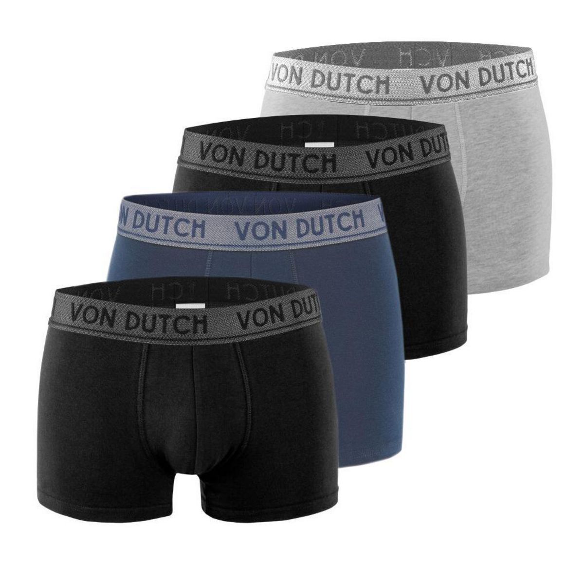 VON DUTCH X4 Boxers Homme Bleu/Gris/ Von Dutch ORIA pas cher - Auchan.fr