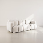 LISA DESIGN Grace - canapé modulable 3 places en velours texturé. Coloris disponibles : Violet, Orange, Vert, Beige, Bleu, Gris