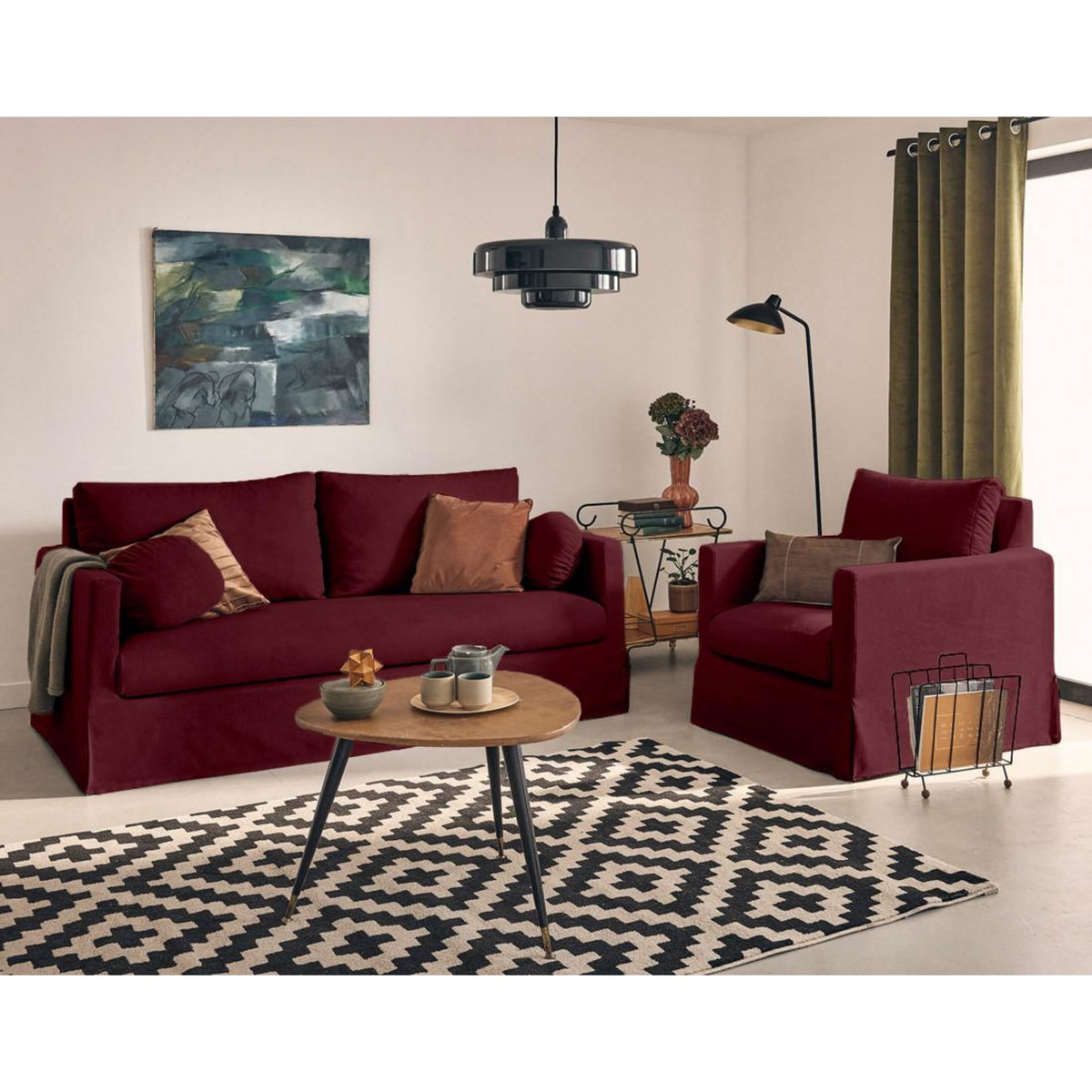 LISA DESIGN Serena - fauteuil déhoussable en tissu